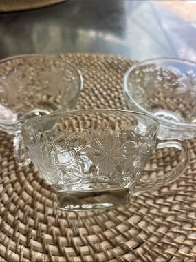 Set of 3 Princess House Fantasia coffee/tea crystal cups